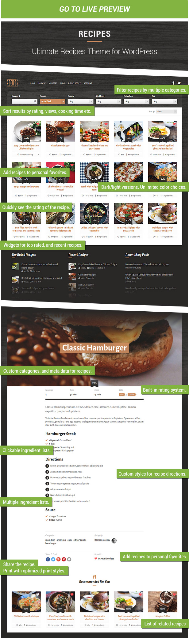 Recipes - WordPress Theme